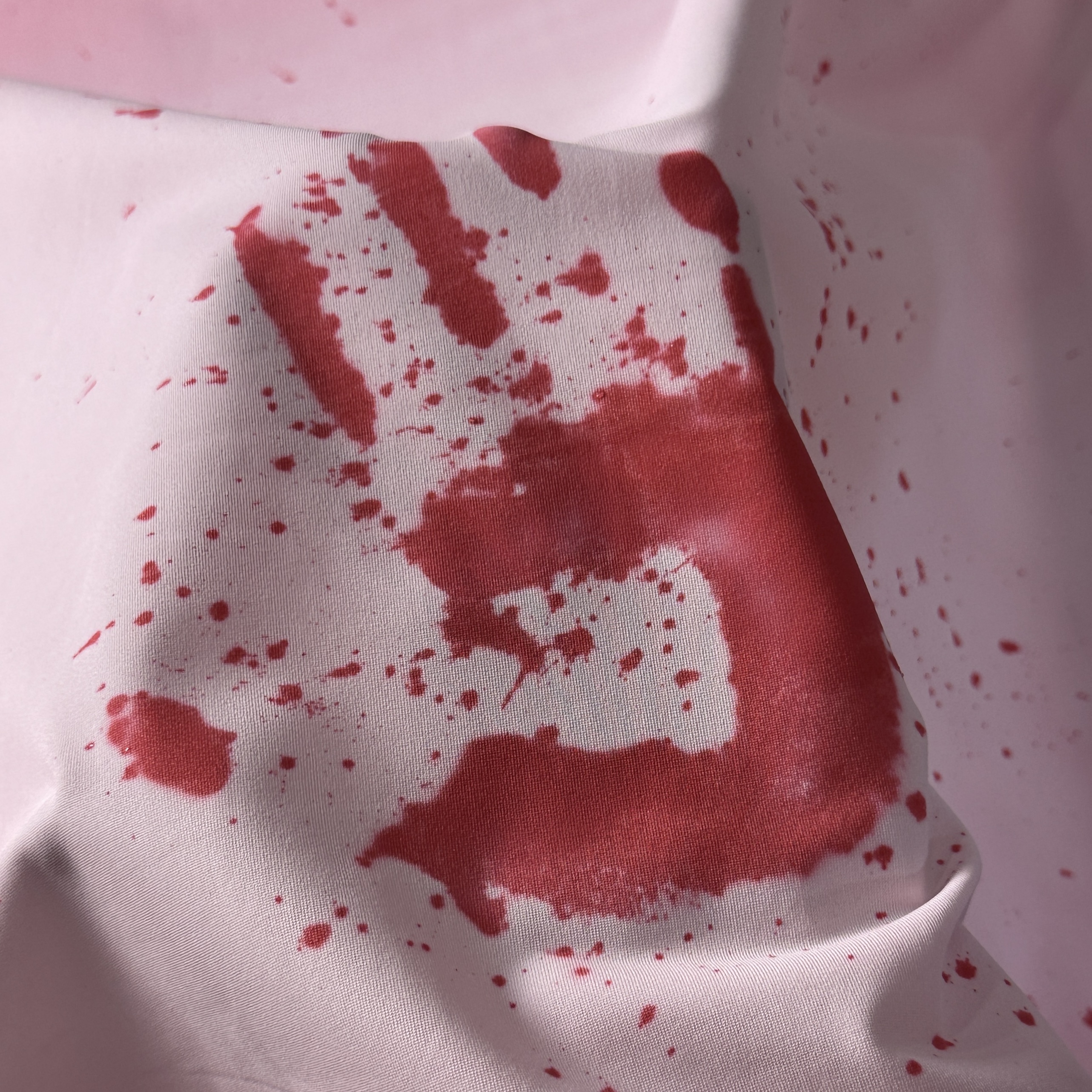 Термохромный трикотаж гранж, алый/светло-розовый