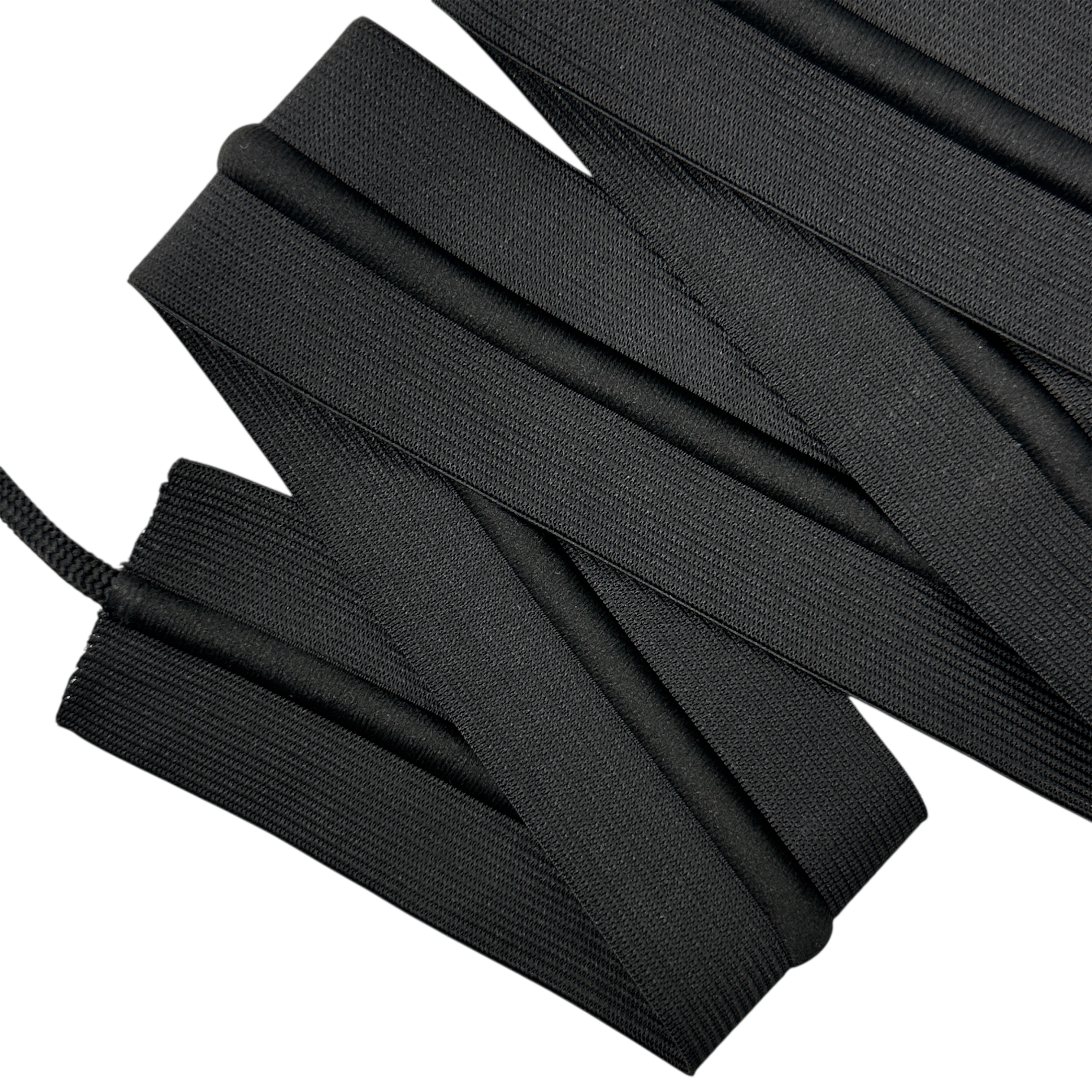 Резинка полиэстер эластичная со шнурком, черный