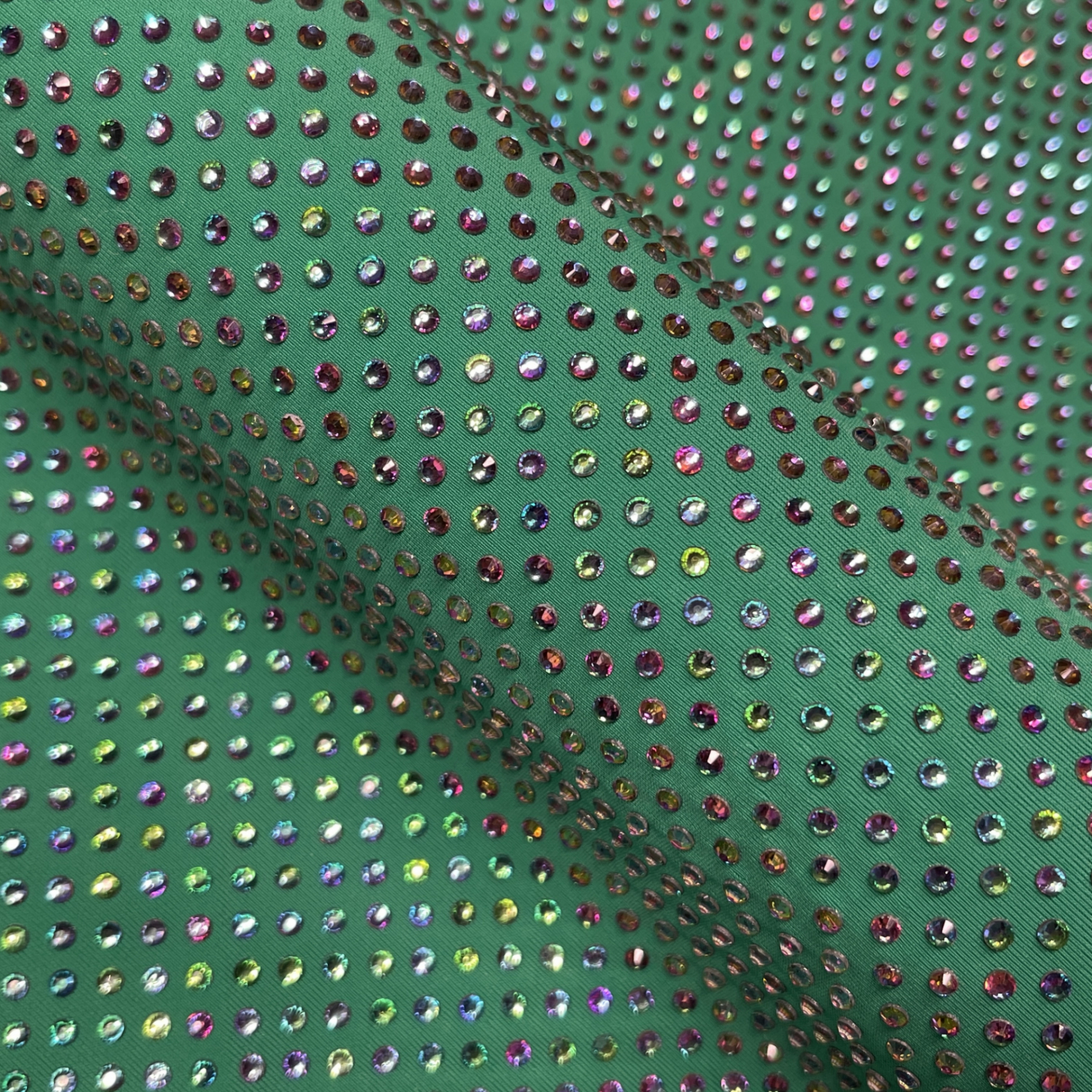 Бифлекс с кристаллами SS10 GREEN FLAME, зелёный