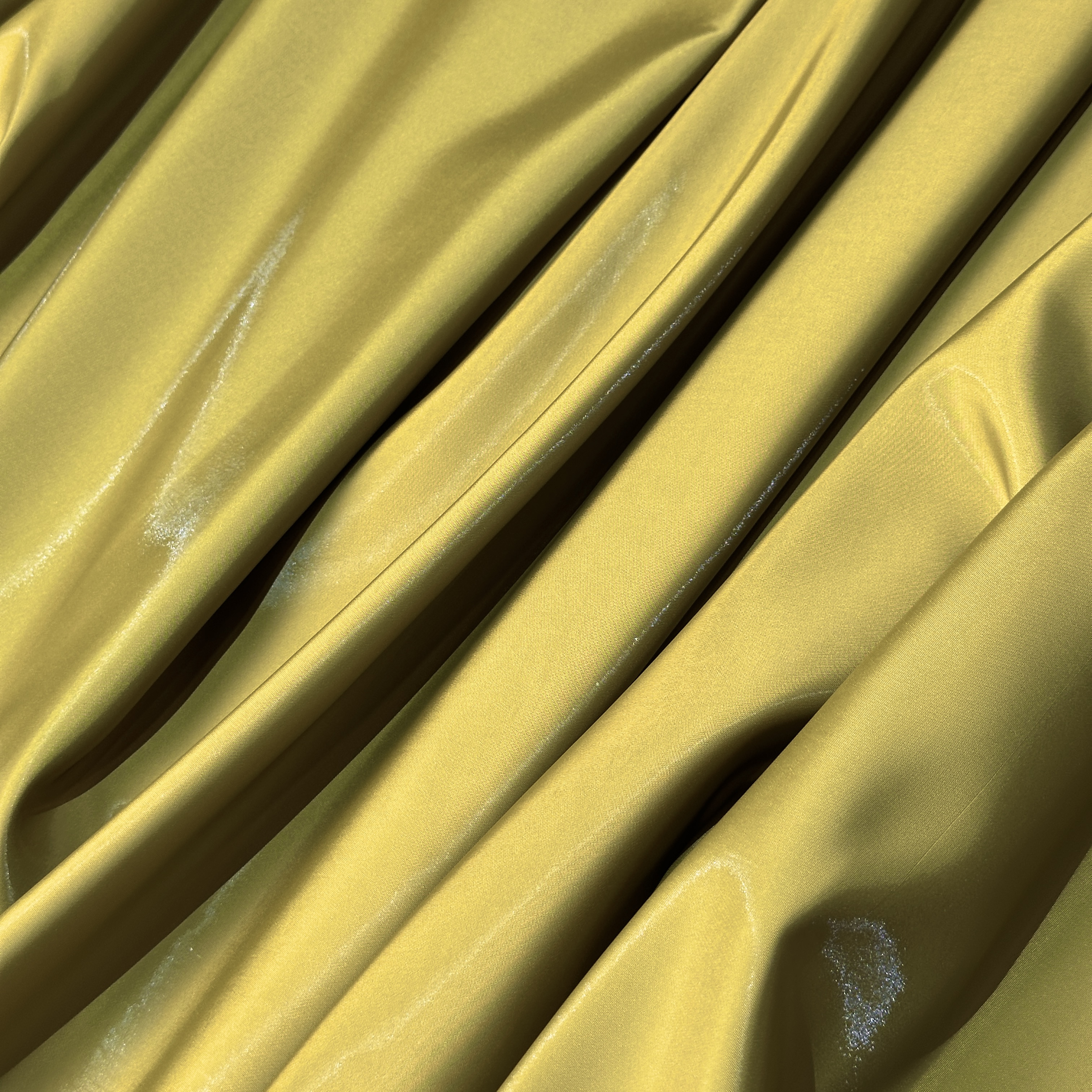 Курточно-плащевая ткань с эффектом жидкий металл с водоотталкивающей пропиткой, оливковый