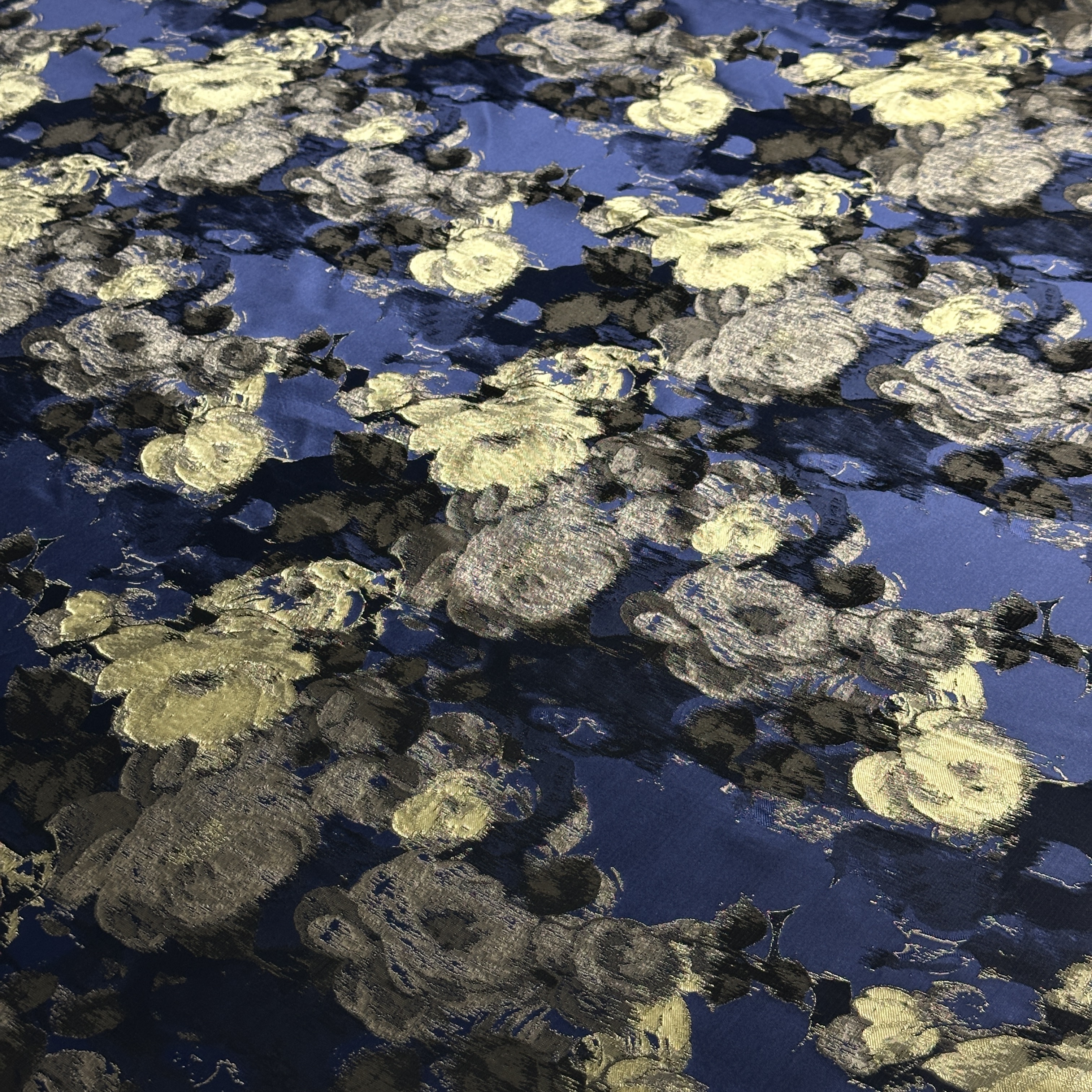 Жаккард, темно-синий/золото